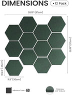 Fluxynara 12-Pack Hexagon Felt Bulletin Board Tiles, Aurora Green-1 - Image 2