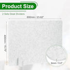 PATIKIL Desk Dividers 24" x 16", 2 Pack Desk Privacy Panel Freestanding Noise Reducing Partition Acoustic Panel with 4Pcs Support Feet for Testing Office Home Library, Light Gray Style C - Image 2