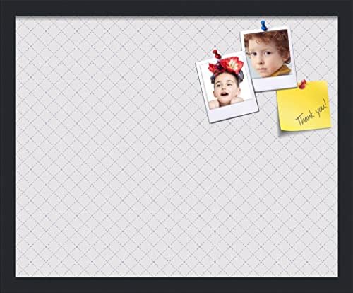 PinPix 21x17 inch Cork Bulletin Board. This Decorative Framed Pin Board Comes with Diamond Pattern in Light Grey Design and Satin Black. Ideal for Home, Office Decor or School (PinPix-524) by PinPixBulletinBoards