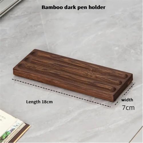 Pen holder Organizer of Office desks,Walnut Desk Pen Stand,Wave Pen Tray Accessory,Teacher Gifts,Suitable for School,Home,Desktop Office Art Accessories (Walnut, 3 Grid) - Image 3