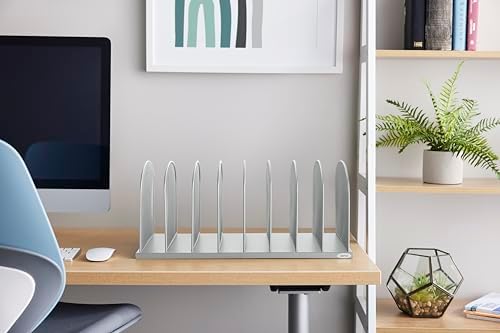 Safco Onyx Desk Organizer with 8 Vertical Sections, File Organizer for Home, Office, Classroom & More, Steel Mesh Construction - Image 2