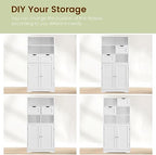Iwell Tall Bathroom Cabinet, Storage Cabinet with Adjustable Shelves, Bathroom Storage Cabinet for Living Room, Dining Room, Entryway, White - Image 7