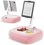 Tablet Pillow Stand, Adjustable Kindle Holder with 2 Snack Bowls, 360° Adjustable iPad Stand for Bed with 4.7''-13'' iPad, Kindle, Phone, Gift for Reading Accessories on Bed, Sofa, Pink by Unknown