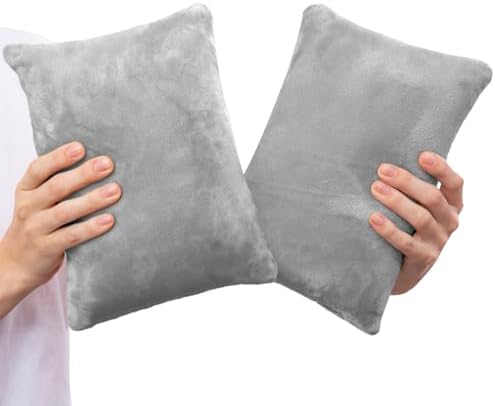 1 MIDDLE ONE 2 Pack Small Pillow, Memory Foam Mini Pillow 11 X 7 Inches for Travel, Sleeping, Nap and Neck, Knee, Lumbar Support, Tiny Cushion for Pet, Dogs (Grey) by 1MIDDLEONE