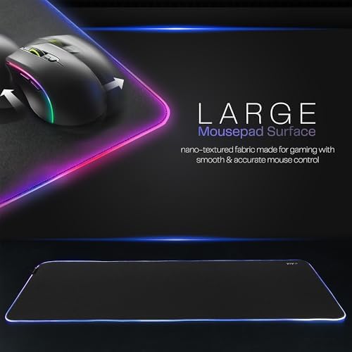 VIVO Black Extra Large 71 x 36 in Full Size Desk Pad w/RGB, DESK-PAD72-36 - Image 2