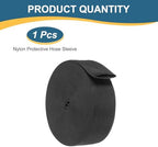 HARFINGTON Nylon Protective Hose Sleeve 1.2" ID 33FT Cable Cover Black - Image 3