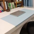Leather Desk Mat with Stitched Edges & Edge Protection, Non-Slip Large Office Desk Mouse Pad for Work Game Typing, Waterproof Writing Table Extended Protector (Sky Blue,35.4"x19.7") by Unknown
