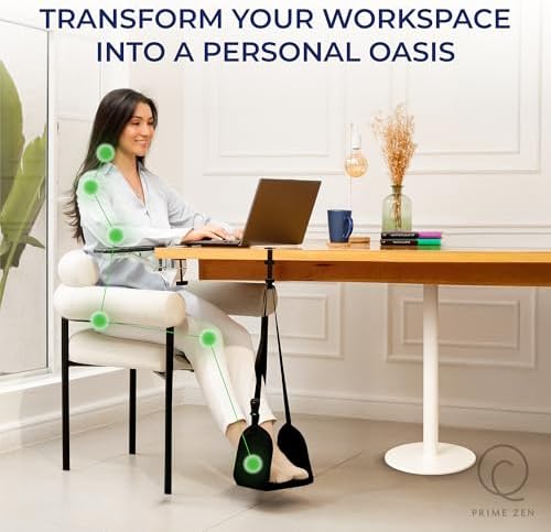 Ergonomic Foot Hammock & Arm Rest for Desk - Memory Foam Footrest Under Desk with Adjustable Elbow Support for Office Work & Gaming | Comfort Set for Everyday Relief - Image 2