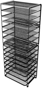 Simple Trending 2 Pack 8 Tier Letter Tray Paper - Mesh Desk File Organizer for Office School Desktop, Black - Image 2