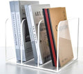 3 Vertical Compartments Clear Acrylic Magazine & File Holder – Multipurpose Desk Organizer for Documents, Tablets, Magazines, Books – Office/Home/Classroom Rack by AIMOLLYACRYLICSTORAGE