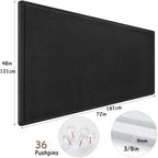 Large Bulletin Board, Foldable 72x48 Inches Cork Board Alternative, Large Felt Board Decorative Pin Board for Wall, Foldable Photo Board Self-Adhesive Vision Board with 36 Pushpins Black - Image 3