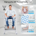 Medical Mobile Trolley Cart 2-Shelf 220 LBS Max Load Rolling Utility Cart - Image 3