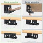 KEEGH Under Desk Cable Management Tray 16 in, Cable Organizer Tray, Black - Image 2