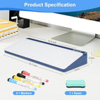 Desktop Glass Whiteboard with Storage, Desk Dry Erase White Board Blue - Image 6
