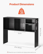 VEVOR Desktop Bookshelf, Storage Organizer with 5 Shelves for Computer Desk, Wooden Shelf Desk Hutch with Anti-Slip Feet Pads, Desk Top Display Rack for Office, Home & Dorm, Black - Image 3