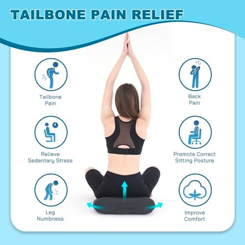 Office Chair Cushions for Back and Butt, Ergonomic Chair/Seat Cushion for Long Sitting, Sitting Pillow for Automobile, Wheelchair, Computer,Office Chair Hip Support Grey - Image 4