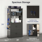 FLEXIMOUNTS 117"L Modular Garage Storage Cabinet with Workbench, Black - Image 5