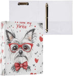Pets Yorkie Dog Decorative 3 Ring Binder 1.5 Inch Large View Binders with Pockets Holds 200 Sheets File Organizer for Office College School, 1 Pack - Image 3