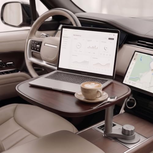 Car Desk for Laptop, Car Food Tray for Tesla Model Y/3, Car Tray Table,Square Cup Holder Tray for Eating, Laptop Work & Charging Stops, 4-Way Locking Base by Unknown