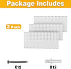 Pegboard Smith Metal Pegboard Panels 12" x 24", 3 Pack Grey Wall Mounted Tool Organizer Boards, Heavy Duty Tool Storage Peg Board for Garage, Workbench, Office, Fits 1/4" Peg Hooks - Image 3