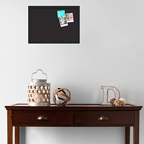PinPix 20x14 inch Cork Bulletin Board. This Decorative Framed Pin Board Comes with Diamond Pattern in Black Design and Satin Black. Ideal for Home, Office Decor or School (PinPix-120) - Image 3
