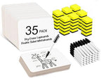 Dry Erase Lapboards, HERKKA 35 Pack Double Sided Dry Erase Lap Boards 9 x 12.5 Inch, 35 Markers, 35 Erasers, Small Dry Erase Boards for Students Classroom Teacher Supplies by HERKKA