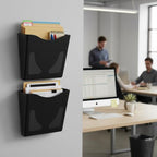 Azar Displays 250088-BLK-2PK Single Vertical Pocket Wall Mount Acrylic File Holder, Letter Size, Black (2-Pack) - Image 2