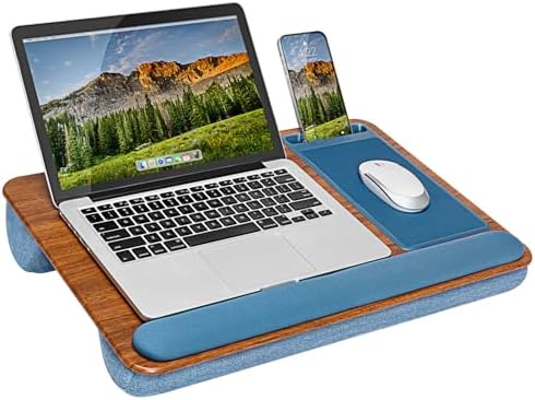 LAPGEAR Home Office Pro Lap Desk - Espresso Blue, Fits 15.6” Laptops by LapGear