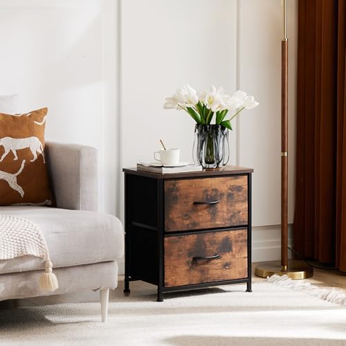 DUMOS Nightstand Set of 2, Bedroom Bedside Table with Storage - Image 2