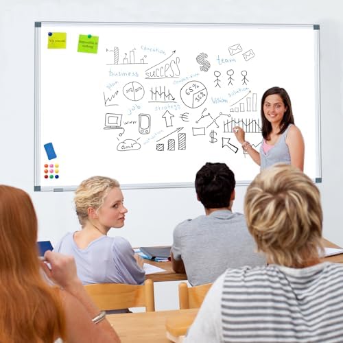H-Qprobd Dry Erase White Board for Wall 6' x 3' Large Magnetic Whiteboard 72"x36" Aluminum Presentation Whiteboard with Long Pen Tray, 6 Markers, 2 Erasers &12 Magnets - Image 7