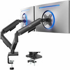 VIVO Dual Monitor Stand, Fully Adjustable Arms for 17 to 32 inch Screens, Mechanical Articulating Desk Mount, Gaming and Office Setups, VESA 75x75, 100x100, Max 19.8 lbs, Classic, Black, STAND-V002O by VIVO