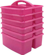 Teacher Created Resources Pink Portable Plastic Storage Caddy 6-Pack for Classrooms, Kids Room, and Office Organization, 3 Compartment by TeacherCreatedResourcesOS