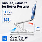 Adjustable Foldable Portable Laptop Stand for Desk Gray - Image 4