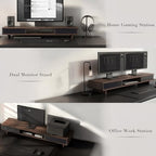 Dual Monitor Stand Riser with Storage Drawer for Desk Organization - Image 5