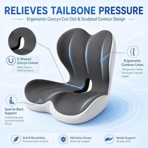 Susbie Car Seat Cushion with Lumbar Support Pillow,Office Chair Cushion - Image 4
