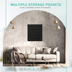 Suzile 2 Pcs 48 Business Card Holder Wall Mount 24 pockets each Business Card Display Wall with Hanging Hardware Acrylic Business Multiple Sticker Display for Office Home, 17.7'' x 15.7'', Black - Image 4