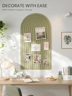 Large Arched Felt Bulletin Board 47.2''×25.5'', Olive Green - Image 2