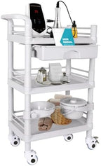 Mobile Medical Trolley Cart 3-Tier 220Lbs Utility Carts for Ultrasound by Enocreay