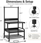 Homieasy 3D Printer Stand with Charging Station, 29.1" x22.8", Black - Image 2