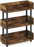 Furinno TURN-N-TUBE Display Shelf, 3-Tier Storage Shelves with Side Panels, Open Shelves Book Shelf with Rounded Corner Top Edges, for Organization and Storage, Living Room, Home Office, Amber Pine - Image 7