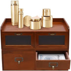 Wood Desk Organizer Tabletop Storage Organization with Drawers Desk Drawer Organizer for Catalog, Card, Jewelry, Makeup, Craft & Tools (6 Drawer) - Image 6