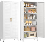 Polup 75" Pantry Cabinet, Tall Metal Storage Cabinet with Doors and Shelves by POLUP