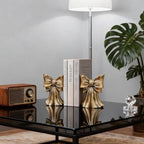 Vintage Gold Bow Book Ends Set of 2 Heavy Duty Bookends for Large & Heavy Books, Decorative Gold Bookends for Shelves, Desk & Home Office, Classic Vintage Decor Book Stoppers - Image 6