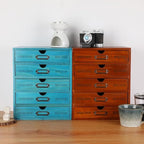 Small Wooden Drawers Wooden Box with Drawer, Blue 5 Wood Drawer - Image 7