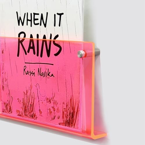 ROYALITA 2-Pack Acrylic Magazine Holder Brochure Holder, Pink 17 Inch by ROYALITA
