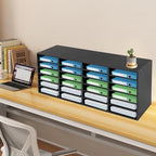Literature Organizer, Mail Sorter Organizer, Student Mailbox Slot with Removable Shelves, for Desktop Bill Paper, for Classroom Office Home School (24 Compartments, Black) - Image 4