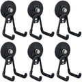 ULIBERMAGNET Heavy Duty Magnetic Garage Hook,6 Pack Strong Large Magnet Hooks for Power Drill,Garden Tools,Hose,Pegboard,Garage, Workshop,Magnetic Storage Hooks for Indoor Outdoor Hanging(Black) by ULIBERMAGNET