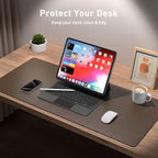 Aothia Faux Leather Desk Mat – Large Mouse Pad, Non-Slip PU Leather Blotter, Waterproof Writing Surface for Office and Home (Coffee, 47.2" x 23.6") - Image 3