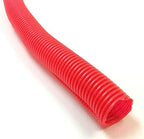 Electriduct 3/4" Split Wire Loom Tubing Polyethylene Corrugated Flexible Conduit (0.75 Inch ID) - Red - 25 Feet by Electriduct