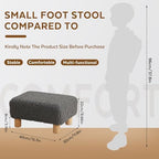 Small Foot Stool Ottoman, Sherpa Footstool Ottoman Foot Rest for Couch, Rectangle Footstools and Ottomans Small for Living Room, Entryway and Bedroom (Gray) - Image 2